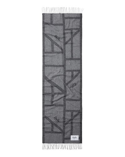 Lala Berlin - Svea Halstørklæde - Light Grey Melange/Black